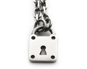 THE SECRET silver lock necklace