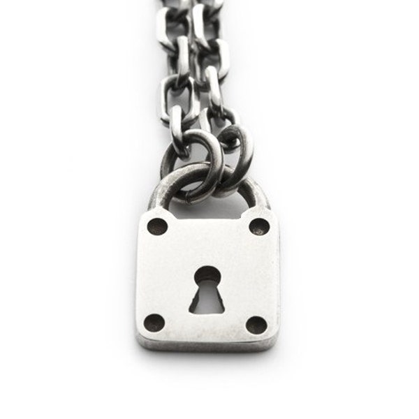 THE SECRET silver lock necklace
