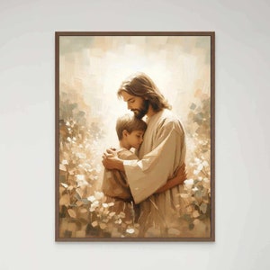 Savior and Boy, Christian Painting, Jesus with Boy, Jesus Prints, LDS Art, Bible Wall Art, Jesus and Child Art, Picture of Christ, Jesus PNG