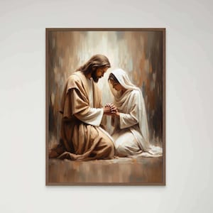 Trust Your Savior, Christian Art, Jesus with Girl, Jesus Picture, LDS Prints, Bible Art, Jesus Heals a Woman, Picture of Jesus, Jesus JPG