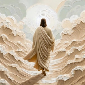 Jesus Walking on Water, Christian Art, Jesus Art, LDS Painting, Bible Wall Art, Jesus Walking on Water Art, Jesus Picture, Christian Prints