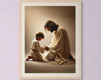 Jesus with Boy | Printable Art | Jesus with Children | Christian Poster | Jesus with Boy | LDS Prints | Jesus Wall Art | Jesus Painting