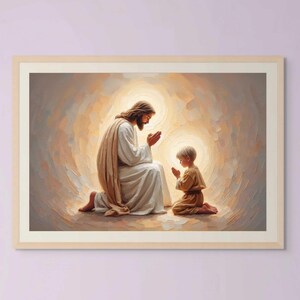 Echo of Faith | Printable Art | Jesus with Boy | Christian Picture | Jesus with Kids | LDS Prints | Catholic Art | Modern Jesus Art
