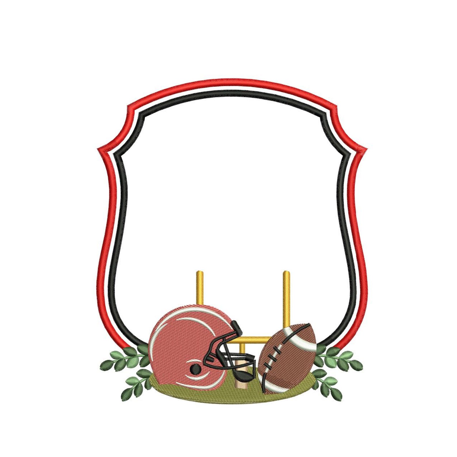 Football Label Frame Football Embroidery Frame: Sports Embroidery Crest for Banner Machine ...