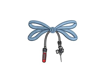 Phlebotomist Coquette Embroidery File Doctor Phlebotomy Needle Bow Embroidery Design Cute Nurse Bow Phlebotomist Machine Embroidery File