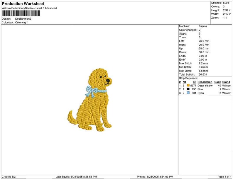 Goldendoodle Embroidery Designs: Curly Golden Doodle Dog Machine Embroidery File Puppy with Bow Embroidery Design (Digital Download) image 6