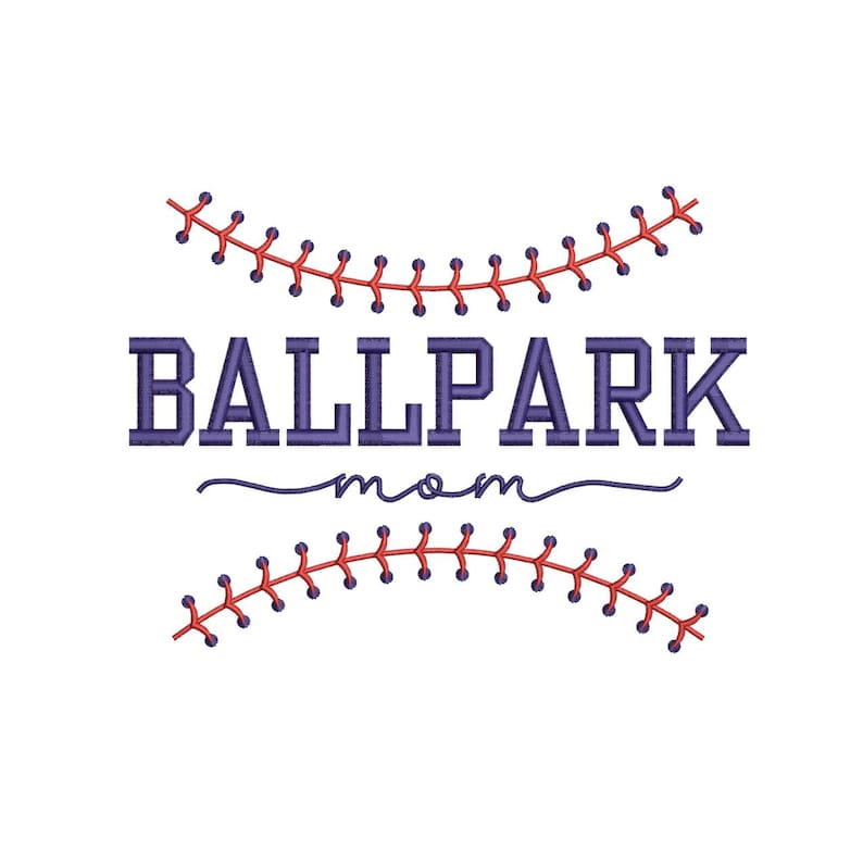 Ballpark Mom Embroidery Designs: Baseball Softball Mother's Day Machine ...