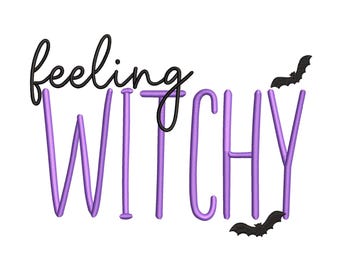 Feeling Witchy Embroidery Design Halloween Witch Machine Embroidery File PES Halloween Design Embroidery File October PES File Spooky Season