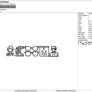 Optometry Line Drawing Optometry Line Art Embroidery Design: Eye Doctor, Nurse (digital ...