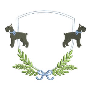 Schnauzer Laurel Stickrahmen Stickdatei: Riesenschnauzer Hund Stickrahmen (Digitaler Download)