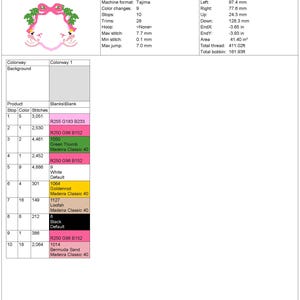 May include: A digital embroidery design for a banner featuring a royal swan with a bow, a wreath, and a crest frame. The design is 6.01 inches tall and 6.89 inches wide and uses 8 colors. The design is for a Tajima embroidery machine.
