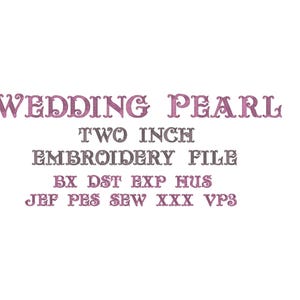 Wedding Pearl Monogram Embroidery Font: 2-Inch Elegant Alphabet (Digital Download)