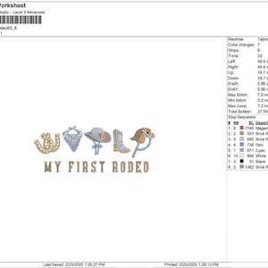 Machine Embroidery Rodeo My First Rodeo Embroidery Design: Western Baby Machine Embroidery File ...