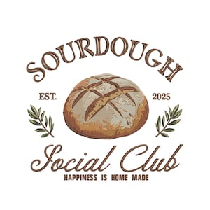Diseño de bordado de masa madre. Regalo para amantes de la masa madre. Archivo de bordado a máquina. Regalo para ella. Club social. Archivo de bordado de mamá de masa madre PES. DST.
