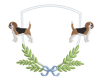 ビーグル犬の刺繍アート ビーグル犬の刺繍デザイン 動物の刺繍アート 4x4 フープサイズ 即時