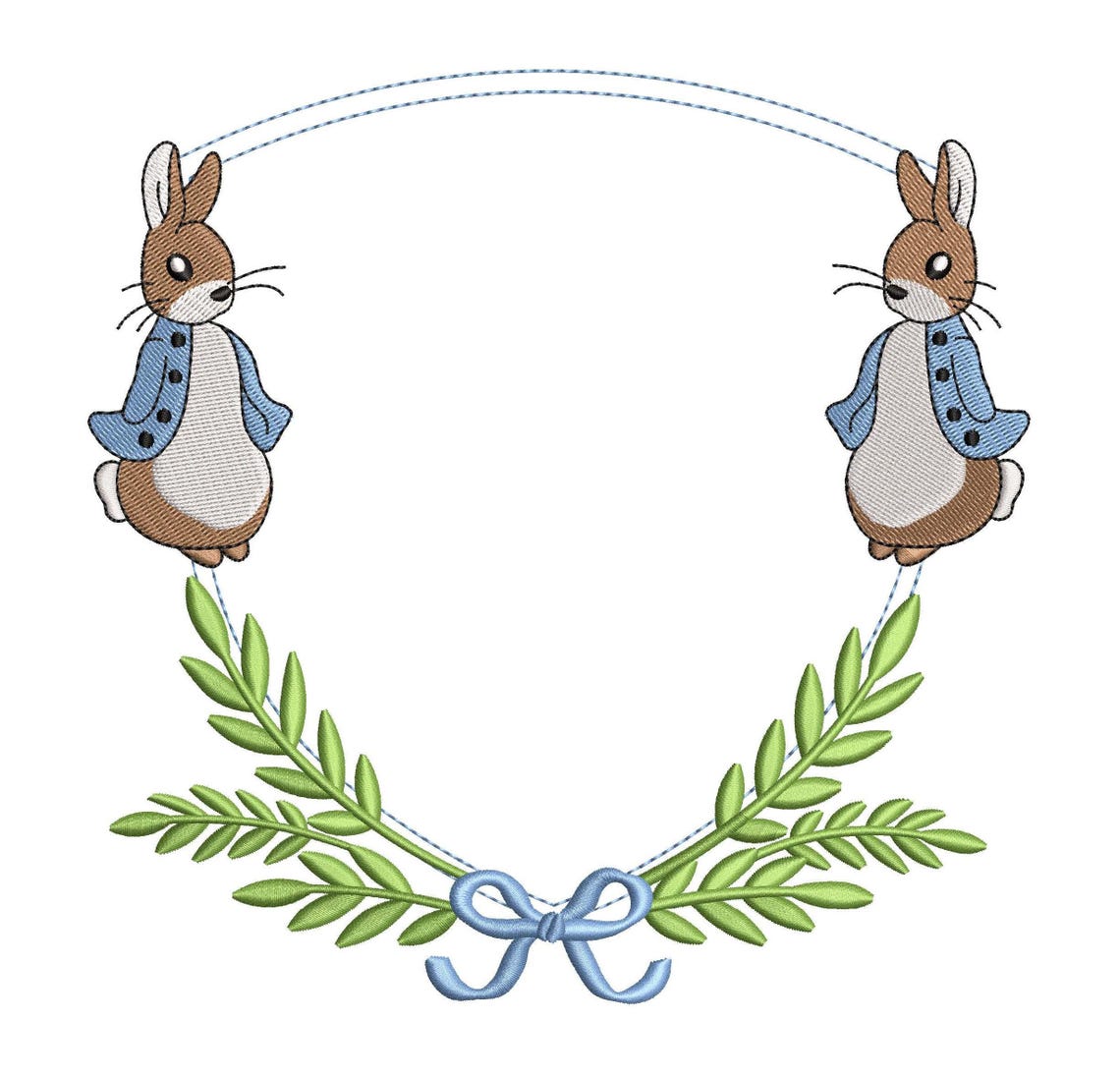 Peter Rabbit Bitmap Image Banner Frame Peter Rabbit Winnie Embroidery DIGITAL PRODUCT Bmp Dgt Dst ...
