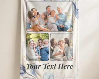 Personalized Blanket with Photos for Mom Grandma, Custom Photo Gift, Mothers Day Gift, Nana Mimi Gigi Family Blanket, Custom Photo Blanket