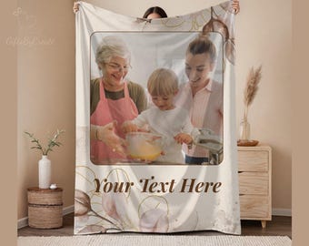 Custom Photo Blanket Grandma, Personalized Picture for Grandma, Photos Collage Grandma Gift, Photo Blanket Mom, Blanket With Photo and Text