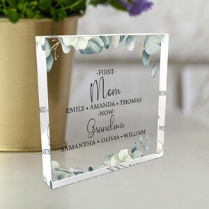 Mom Gift Xmas, Personalized Gift for Grandma, Mother&#39;s Day Gift, Grandma&#39;s Garden Gift, Grandma Custom Acrylic Plaque, Gift from Daughter