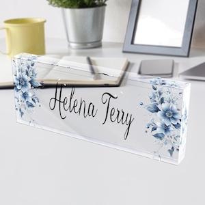 Desk Plaque, Acrylic Name Plate for Desk, Teacher Name Plate, Personalized Name Sign Acrylic Plaque, Office Decor, Custom Desk Name Plaque