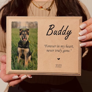 Engraved Photo on Wood: Custom Watercolor Portrait, Natural Wood Frame