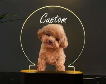 Custom LED Dog Lamp, Personalized 3D Pet Photo Light, Engraved Cat Night Light, Pet Lover Gift, Pet Memorial Lamp, Mother&#39;s Day Gift