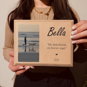 Personalized Pet Memorial Printed 11&quot; or 7&quot; - Wood Photo Block - Dog Loss Gift - Dog Memorial Frame - Pet Loss Gift Dog - Pet Memorial