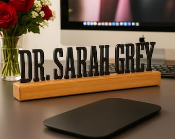Custom Desk Wood Name Plate , Office Accessory Gift, Gift for Boss, Gift New Office, Personalized Wooden Desk Name Plate, New Job Gift