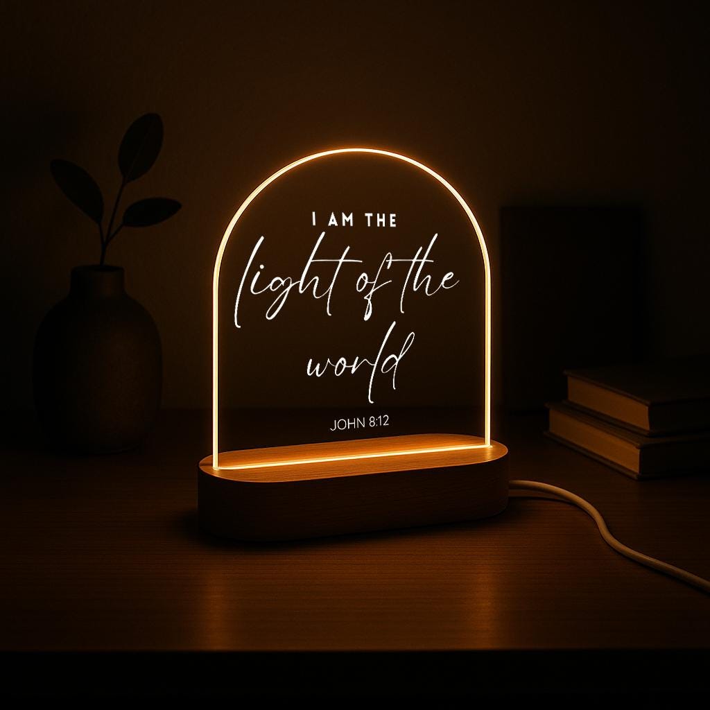 Personalized Bible Verse LED Light, Custom Favorite Bible Verse Gift, Christmas Gift Christian, Faith Based Decor, Religious LED Light
