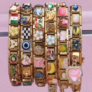 Italian Bracelet Charms, Gold Italian Charm Bracelet, Custom Italian Charm Bracelet, Charms for Italian Bracelets, Jewelry Gifts for Her