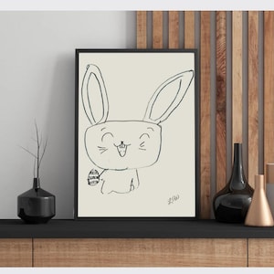 Easter Bunny Poster – Vintage Bunny Print, DIY Set, Happy Easter Print, Art Bundle & Kinderzimmer Poster