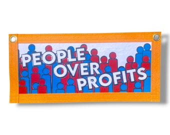 People Over Profits Felt Banner / Political Wall Art / Activist Home Decor