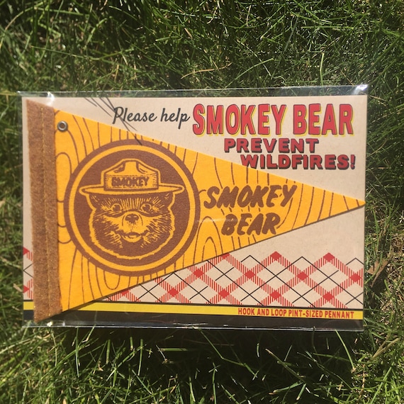 Smokey Bear Small Felt Pennant Round - Etsy