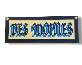 Des Moines Felt Banner /  Des Moines Pride / Iowa Home Decor Gift
