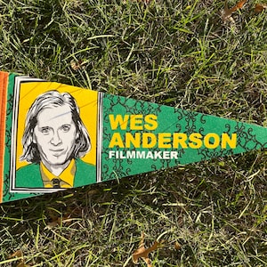 Wes Anderson inspired felt Pennant | pennant banner of director of Grand Budapest Hotel | French Dispatch | Fantastic Mr Fox | Home Decor
