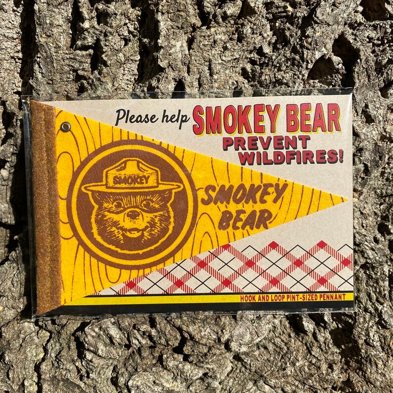 Smokey Bear Small Felt Pennant Round - Etsy