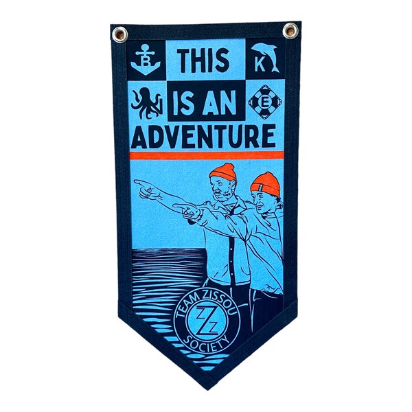 The Life Aquatic with Steve Zissou 12" x 24" Felt Banner