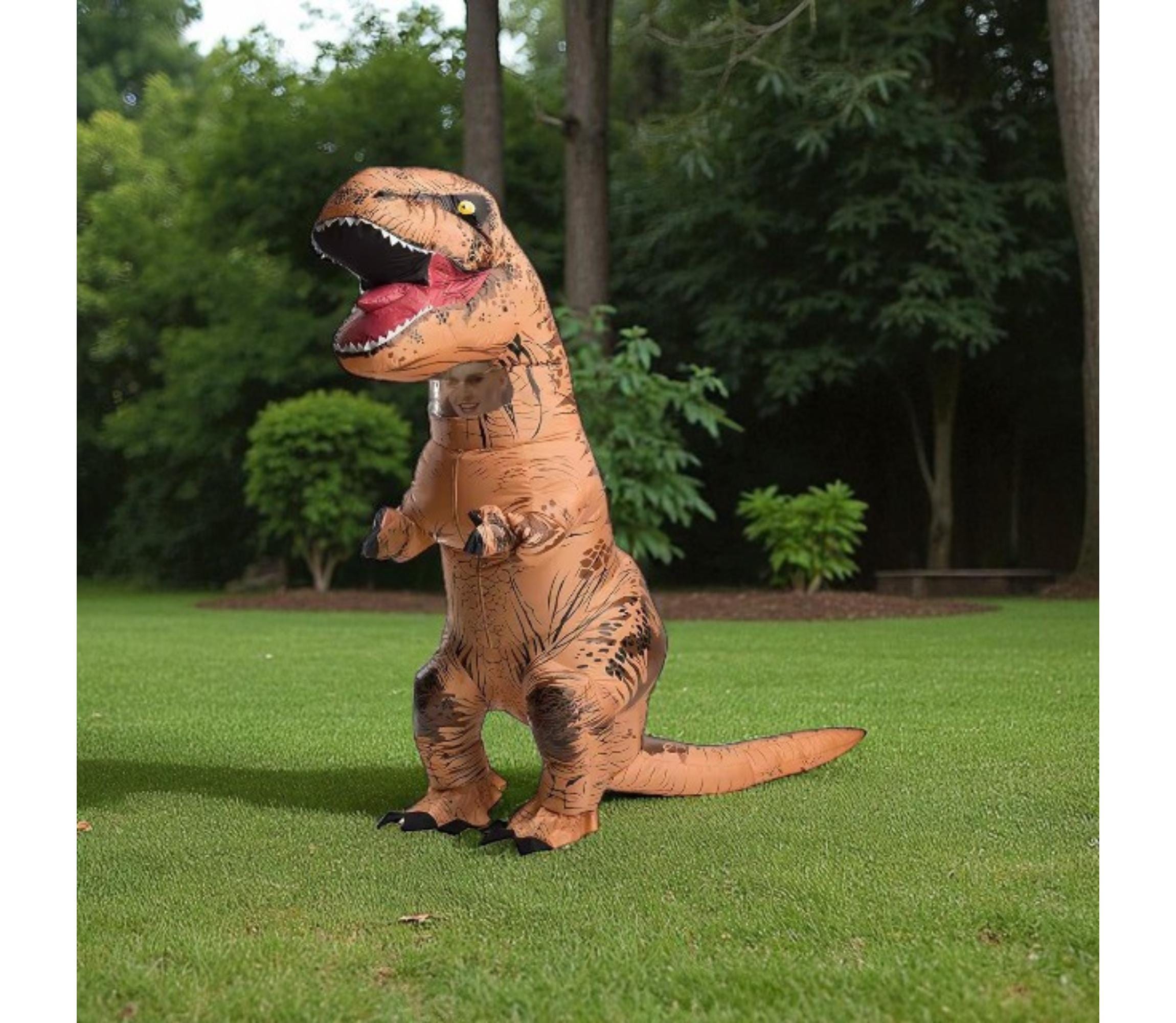 Aiwendish Inflatable Skeleton Dinosaur Costume – Blow-Up T-Rex Jumpsuit With Wings For Halloween & Parties - View #4