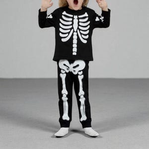 Skeleton Costume for Kids, Glowing Skull Outfit, Halloween Costume, Child Skeleton Suit, Kids Glow in the Dark