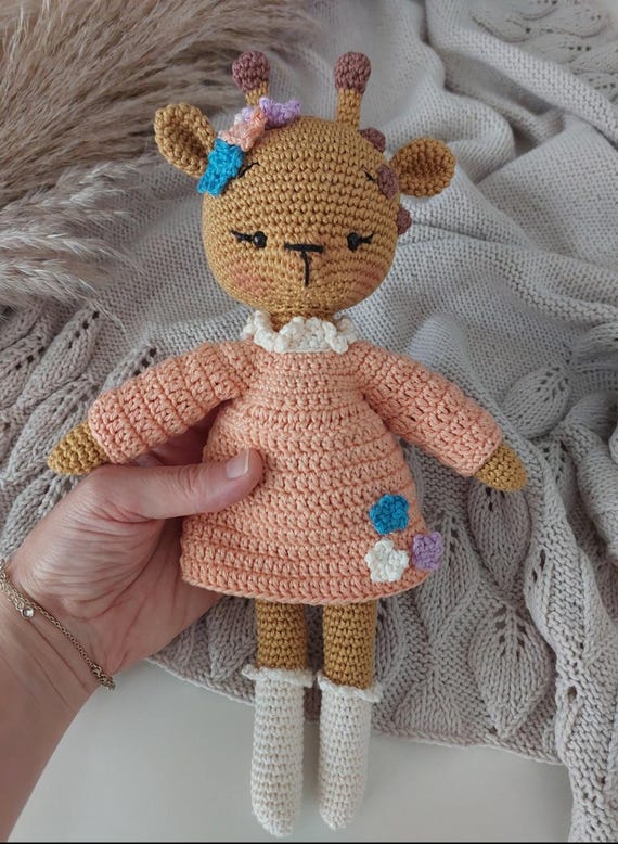 Jirafa amigurumi, jirafa de crochet, juguete para bebé, juguete