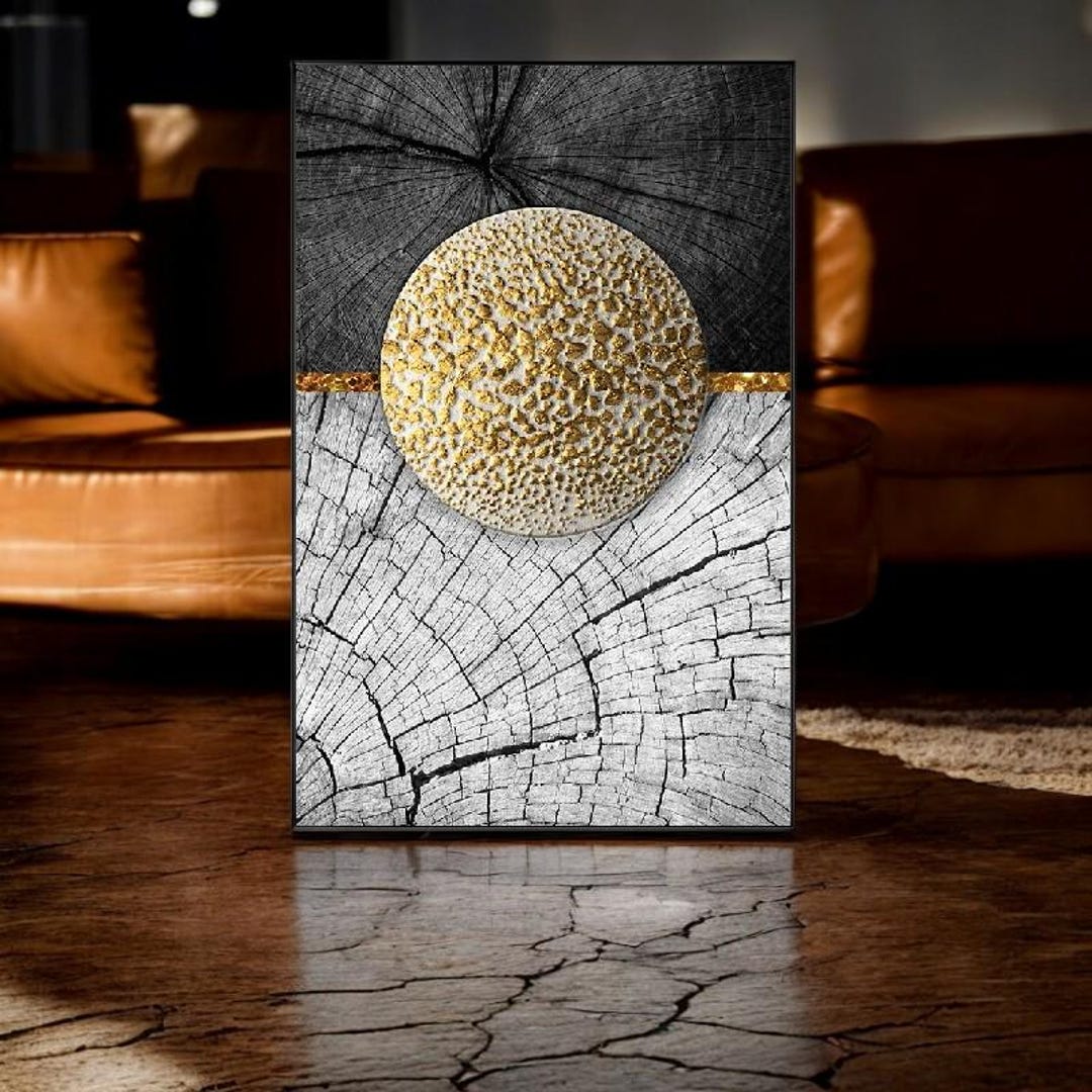 Fresh Look at Modern Abstract Wood Texture Canvas Wall Art Set Nature Inspired