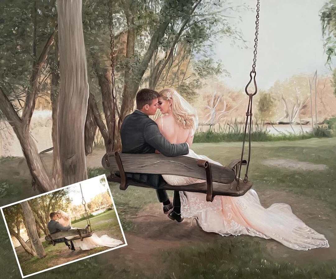 Custom Handmade Painting From Photo, Family Portrait, Personalized Hand