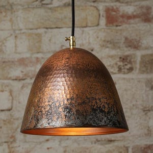 Solid Copper Patina Farmhouse Light Fixture, Handmade Copper Ceiling Light, Rustic Copper Kitchen Island Pendant Light Fixture