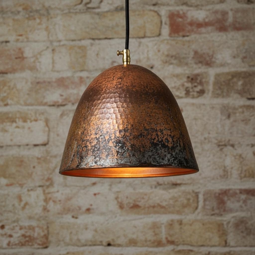 Solid Copper Patina Farmhouse Light Fixture, Handmade Copper Ceiling Light, Rustic Copper Kitchen Island Pendant Light Fixture