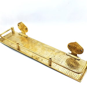 Solid Brass Bathroom Wall Shelf, Hammered Brass Wall Shelf, Brass Wall Shelf