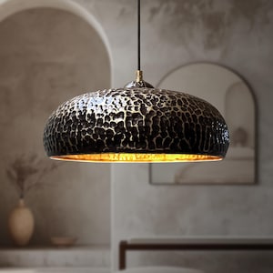 Brass Pendant Light, Black Finish Brass Pendant Light Fixture, Farmhouse Kitchen Lighting, Island Kitchen Ceiling Light