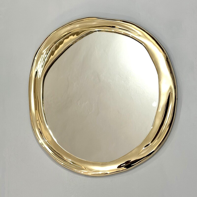 Brass Round Mirror Etsy