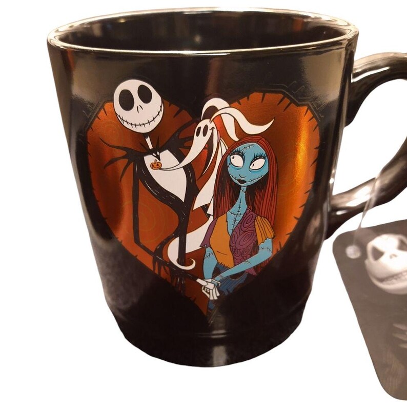 NEW Jack Skellington, Sally +Zero The Nightmare Before Christmas HEART mug image 3