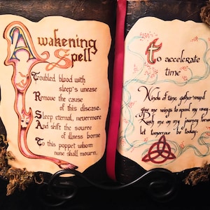 AWAKENING Spell ACCELERATE TIME  Spell Book Halloween Spooky Witch Spell Decor Spellbook