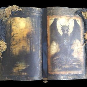 DRAGON FANTASY Spell Book Halloween Spooky Renaissance Decor